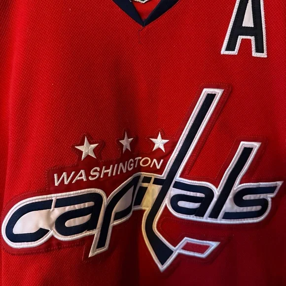 Reebok Red and White Capitals Jersey - Picture 2 of 7